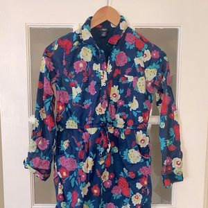 Gap Girls Floral Shirt Dress Sz XL 10/12 EUC